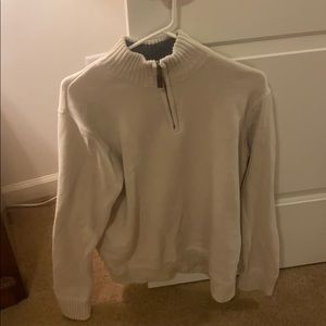 Eddie Bauer Men’s Heavy ZIP Sweater Large Cream